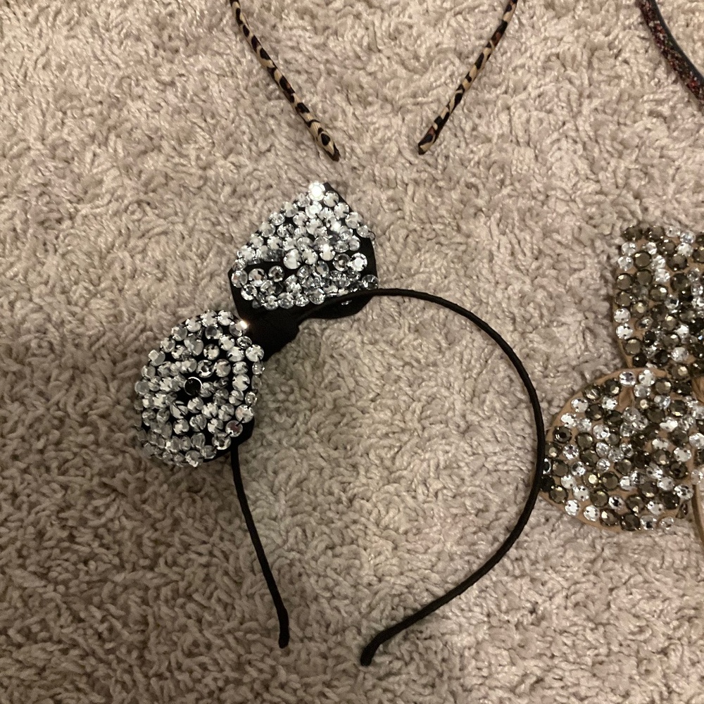 J.CREW CREWCUTS GIRLS HEADBAND SILVER CRYSTALS BEADED BOW